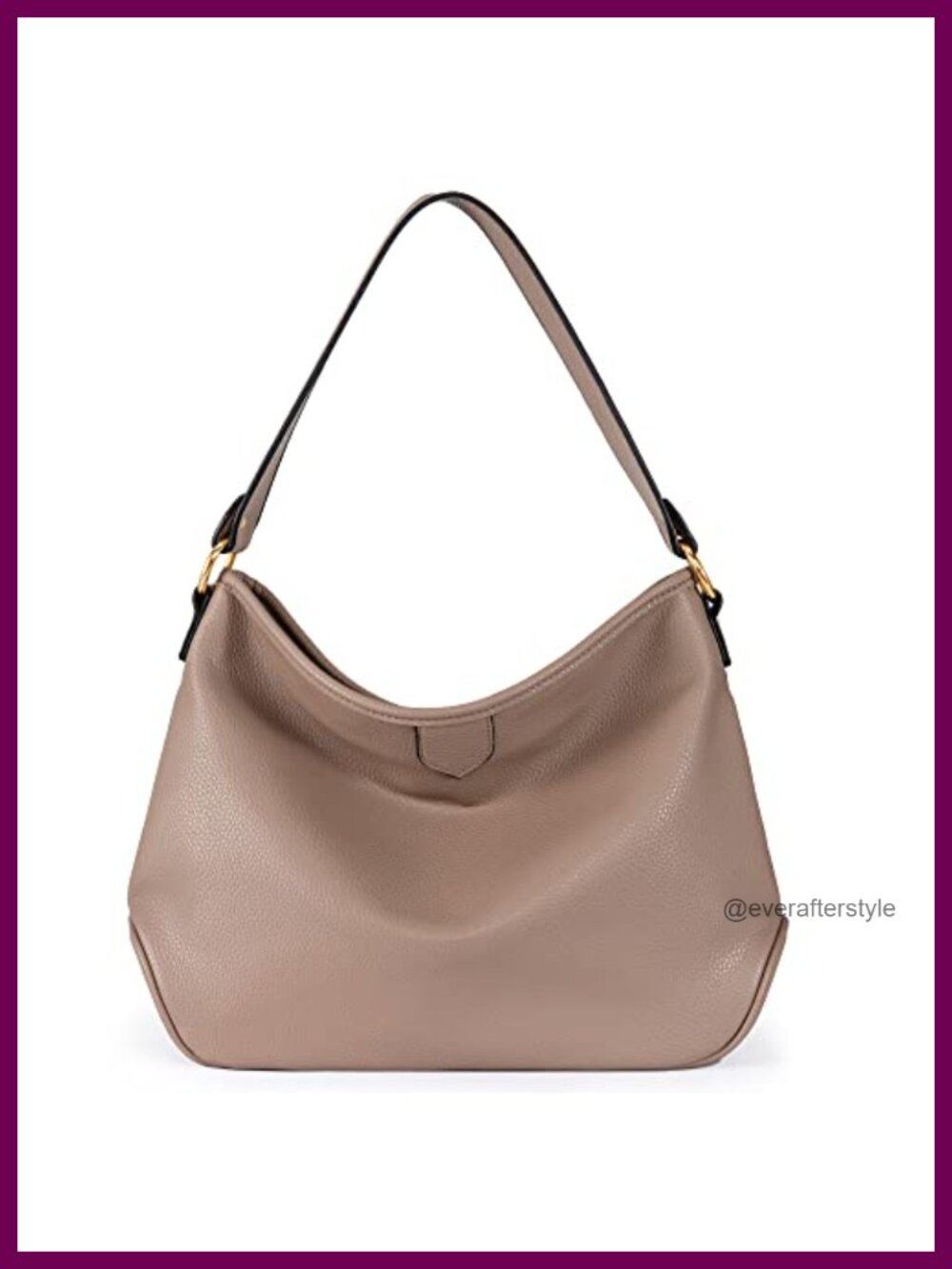 Vegan Leather Hobo Shoulder Bag Lightweight Medium Satchel Handbag